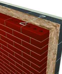 Knauf Earthwool Glasswoool Dritherm Cavity Wall Insulation installed behind bricks