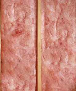Pink Batts Insulation installed between wooden joists. Buy cheap insulation online.